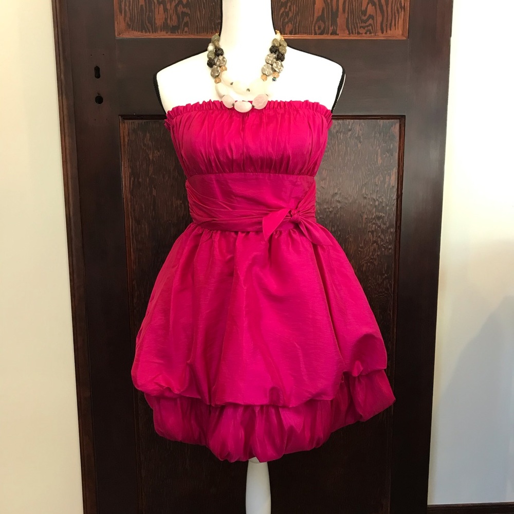 Betsey Johnson hot pink strapless dress